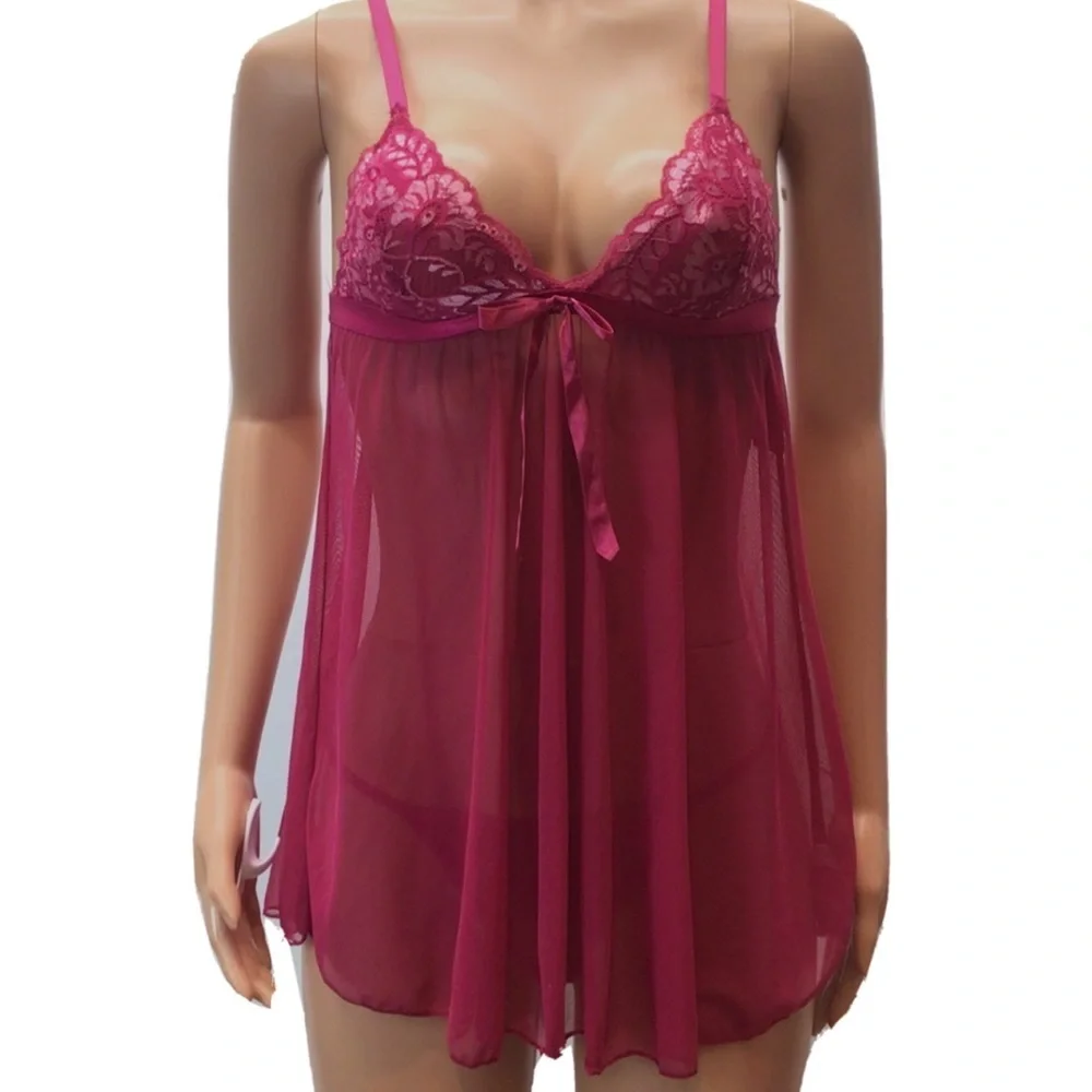French Affair Vivacious Blush Babydoll Nightie Set